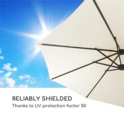 Twin Peaks Sonnenschirm Sonnenschutz 456 X 245 X 268 Cm Polyester 15 Twin Peaks Sonnenschirm Sonnenschutz 456 X 245 X 268 Cm Polyester -Gartenbedarf Geschäft 10034740 yy 0007 logo Blumfeldt Twin Peaks Sonnenschirm creme