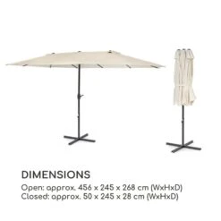 Twin Peaks Sonnenschirm Sonnenschutz 456 X 245 X 268 Cm Polyester 17 Twin Peaks Sonnenschirm Sonnenschutz 456 X 245 X 268 Cm Polyester -Gartenbedarf Geschäft 10034740 yy 0009 logo Blumfeldt Twin Peaks Sonnenschirm creme