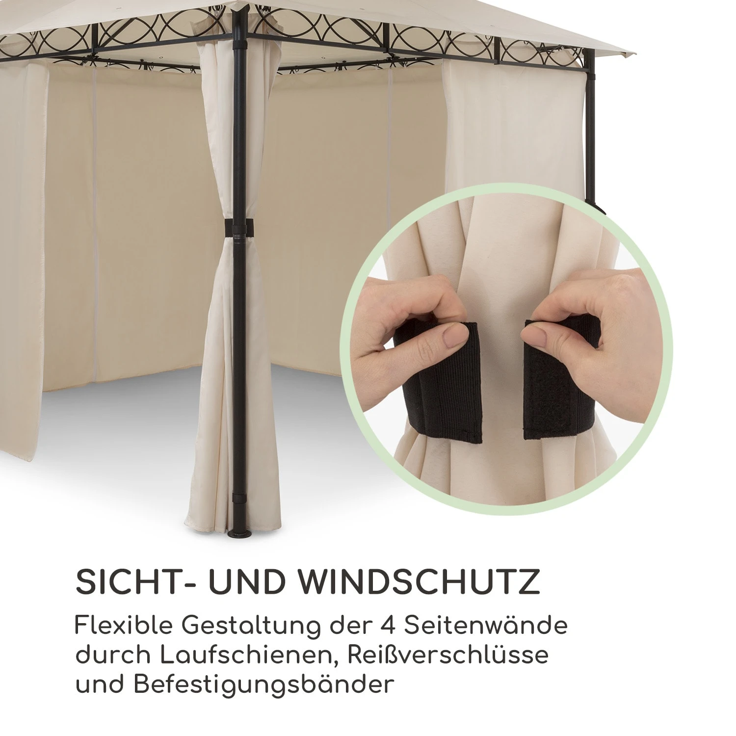 Mondo Gartenpavillon Partyzelt Gazebo 295x262x295 Stahl Polyester 5 Mondo Gartenpavillon Partyzelt Gazebo 295x262x295 Stahl Polyester – Bild 3