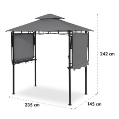 Steakhouse Wings Pavillon 244x260x152cm 160 G/m² PE Flammhemmend Stahl -Gartenbedarf Geschäft 10034765 yy 0010 logo Blumfeldt Steakhouse Wings Pavillon dunkelgrau