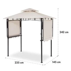 Steakhouse Wings Pavillon 244x260x152cm 160 G/m² PE Flammhemmend Stahl -Gartenbedarf Geschäft 10034766 yy 0010 logo Blumfeldt Steakhouse Wings Pavillon beige