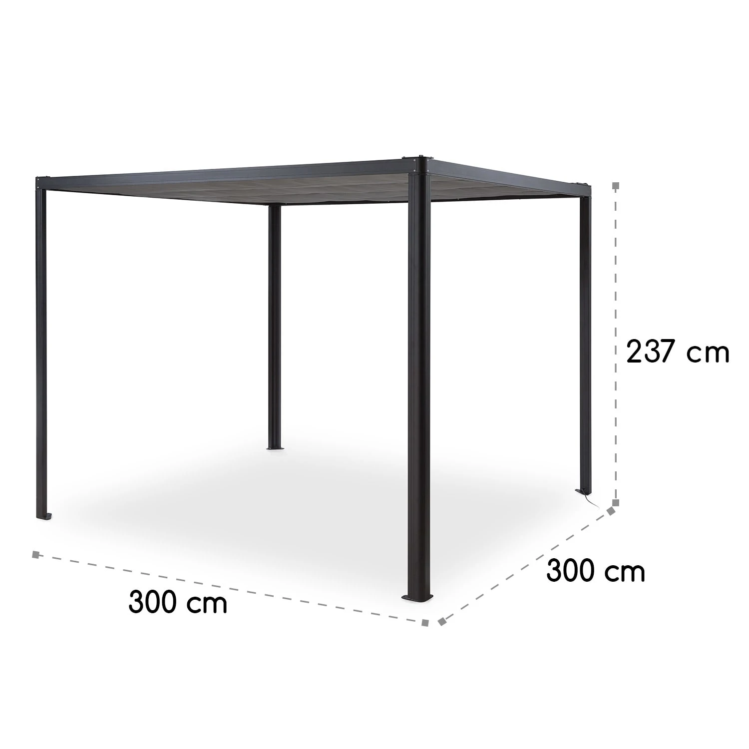 Pantheon RemoteShade Pavillon Motor-Dach 3x3m 280g/m² PE Aluminium 11 Pantheon RemoteShade Pavillon Motor-Dach 3x3m 280g/m² PE Aluminium – Bild 9