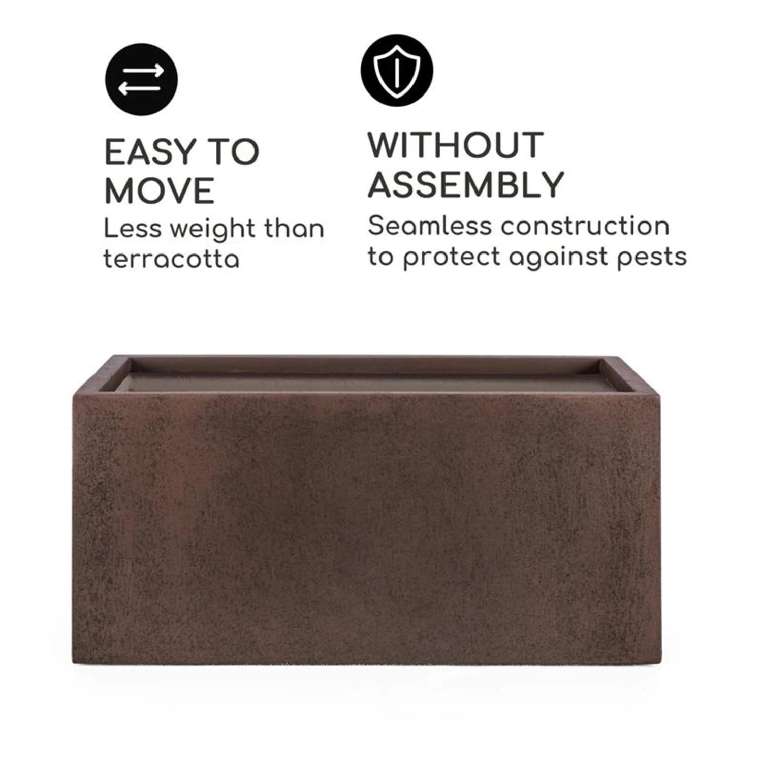 Solid Grow Rust Pflanzgefäß 80 X 38 X 38 Cm Fibreclay Rostfarben 9 Solid Grow Rust Pflanzgefäß 80 X 38 X 38 Cm Fibreclay Rostfarben – Bild 7