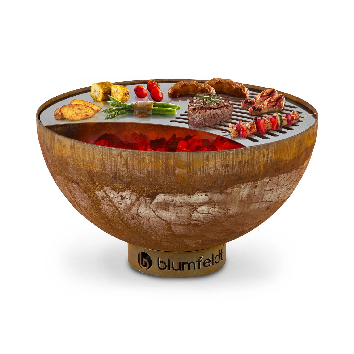 Savage Feuerschale Mit Grill Ø: 60,5 Cm Stahl Inkl. Wetterschutz Rost 3 Savage Feuerschale Mit Grill Ø: 60,5 Cm Stahl Inkl. Wetterschutz Rost