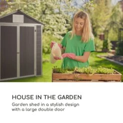 Schatzkammer Gartenschuppen UV-Schutz PVC Schloss Seitenfenster Grau -Gartenbedarf Geschäft 10034925 uk 0002 logo blumfeldt Schatzkammer Gartenschuppen blau