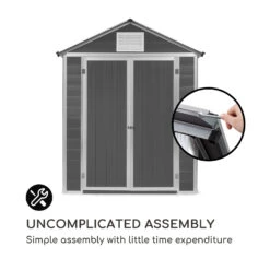 Schatzkammer Gartenschuppen UV-Schutz PVC Schloss Seitenfenster Grau -Gartenbedarf Geschäft 10034925 uk 0008 logo blumfeldt Schatzkammer Gartenschuppen blau