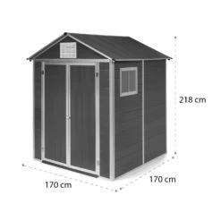 Schatzkammer Gartenschuppen UV-Schutz PVC Schloss Seitenfenster Grau -Gartenbedarf Geschäft 10034925 yy 0009 logo blumfeldt Schatzkammer Gartenschuppen blau