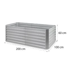 High Grow Straight Hochbeet 200x60x100cm 1200l Stahl -Gartenbedarf Geschäft 10035351 yy 0008 logo blumfeldt High Grow Straight 200x60x100cm silber