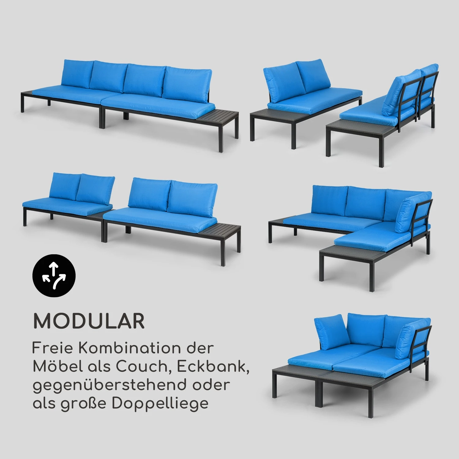 Cartagena Lounger 2 Zweisitzer Mit Tisch Stahl Polyester 5 Cartagena Lounger 2 Zweisitzer Mit Tisch Stahl Polyester – Bild 3