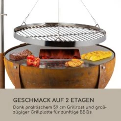 Fire Globe Feuerschale Mit Grill Ø60cm Stahl -Gartenbedarf Geschäft 10035510 de 0003 logo