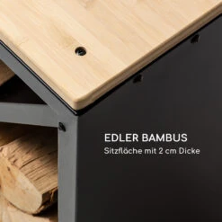 Kindlewood S Black Holzspeicher Sitzbank 57x56x36cm Bambus Zink -Gartenbedarf Geschäft 10035760 de 0004 logo