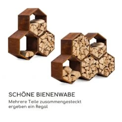 Hexawood Rust Holzspeicher Hexagon-Form 50,2x58x32cm -Gartenbedarf Geschäft 10035765 de 0004 logo