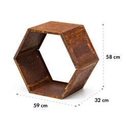 Hexawood Rust Holzspeicher Hexagon-Form 50,2x58x32cm -Gartenbedarf Geschäft 10035765 yy 0006 logo