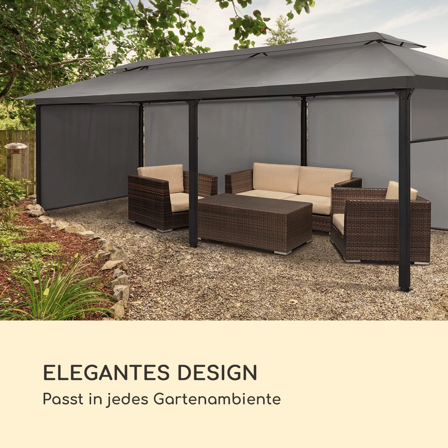 Grandezza Cortina Gartenpavillon 3x6m 4 Seitenteile 7 Grandezza Cortina Gartenpavillon 3x6m 4 Seitenteile – Bild 6