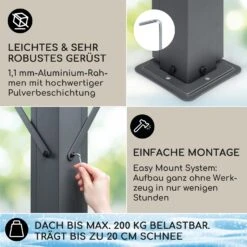 Pantheon Cortina Solid Sky Pergola Vordach 3x4m Polycarbonat -Gartenbedarf Geschäft 10035873 de 0003 usp