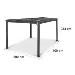 Pantheon Cortina Solid Sky Pergola Vordach 3x4m Polycarbonat -Gartenbedarf Geschäft 10035873 yy 0007 dimensions