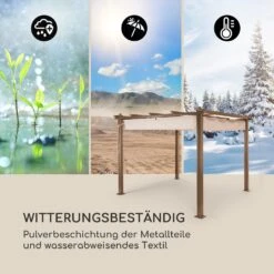 Pantheon Rust Pergola Aluminium 3x3m 6 Eckpfosten Wasserabweisend -Gartenbedarf Geschäft 10035887 de 0005 logo