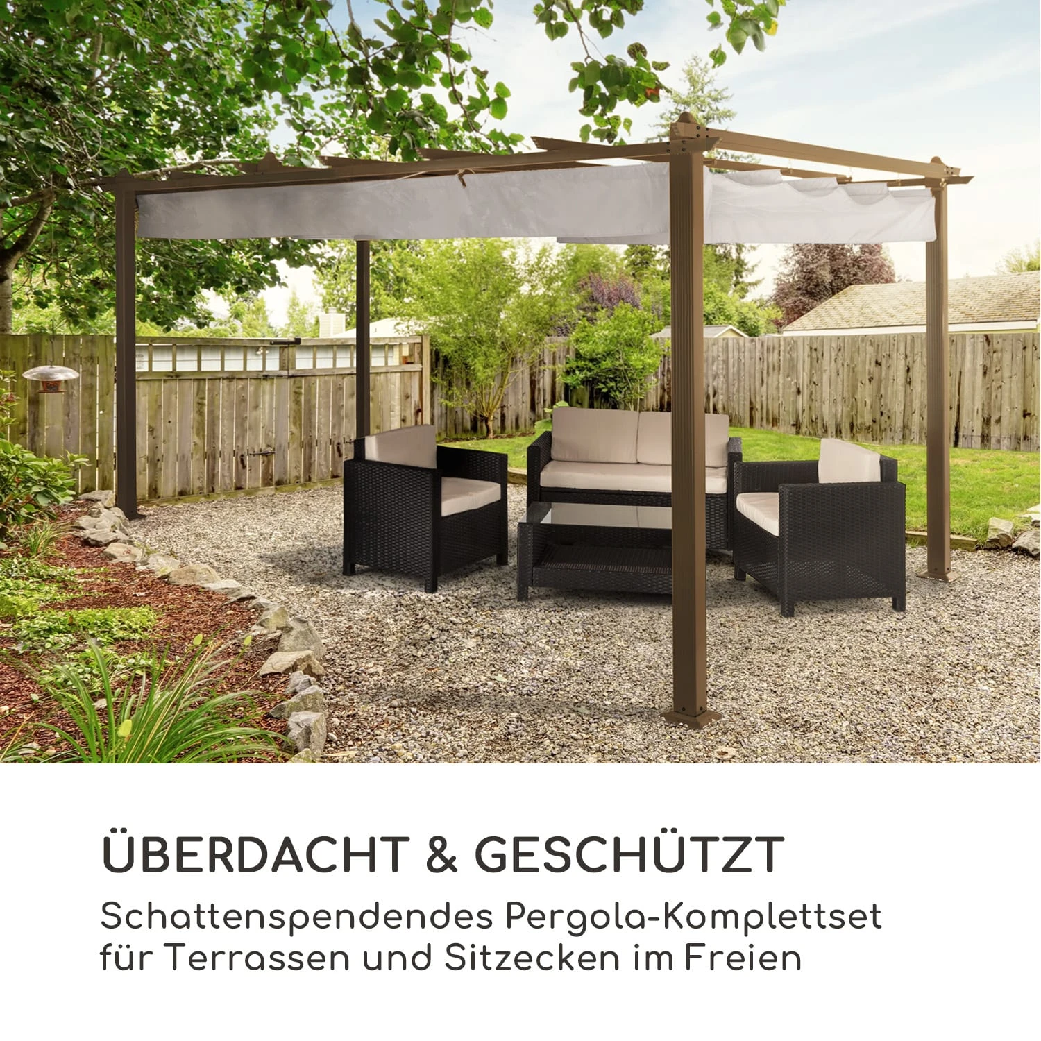 Pantheon Rust Pergola Aluminium 3x4m 6 Eckpfosten Wasserabweisend 3 Pantheon Rust Pergola Aluminium 3x4m 6 Eckpfosten Wasserabweisend – Bild 2
