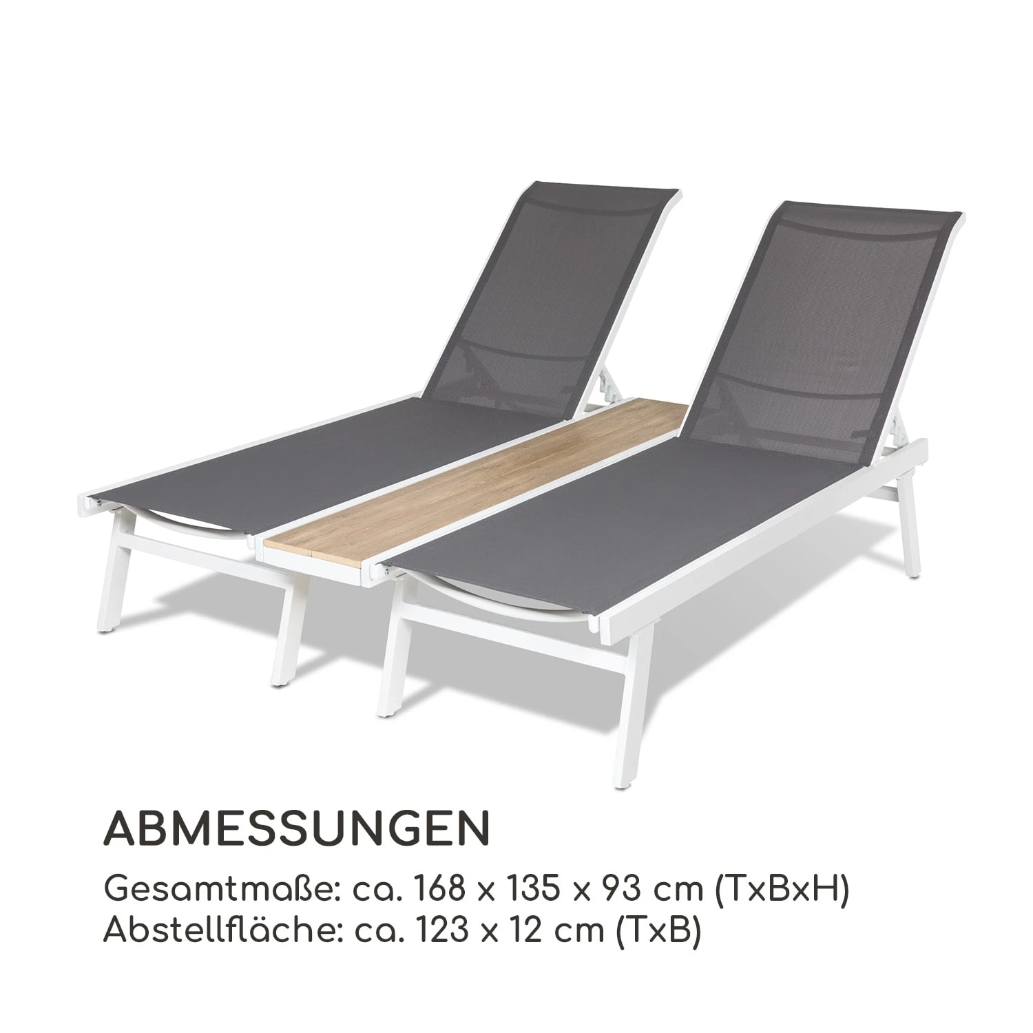 Pompei Sonnenliege Lounger 2 Pers. Aluminium Abstellfläche 10 Pompei Sonnenliege Lounger 2 Pers. Aluminium Abstellfläche – Bild 8