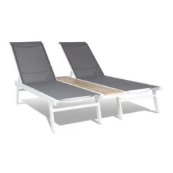 Pompei Sonnenliege Lounger 2 Pers. Aluminium Abstellfläche