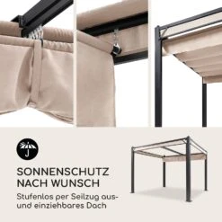 Pantheon Cortina Pergola Ersatzseitenwand Set: 4 Wände 200 G/m² Polyester-Tuch 3x3m -Gartenbedarf Geschäft 10036116 de 0003 logo