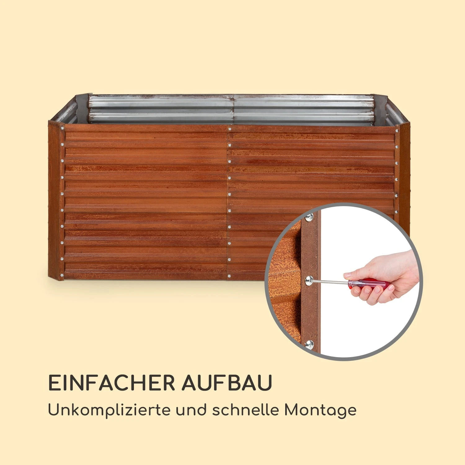 Rust Grow Hochbeet Gartenbeet Verzinktes Stahlblech Rost-Finish 9 Rust Grow Hochbeet Gartenbeet Verzinktes Stahlblech Rost-Finish – Bild 7