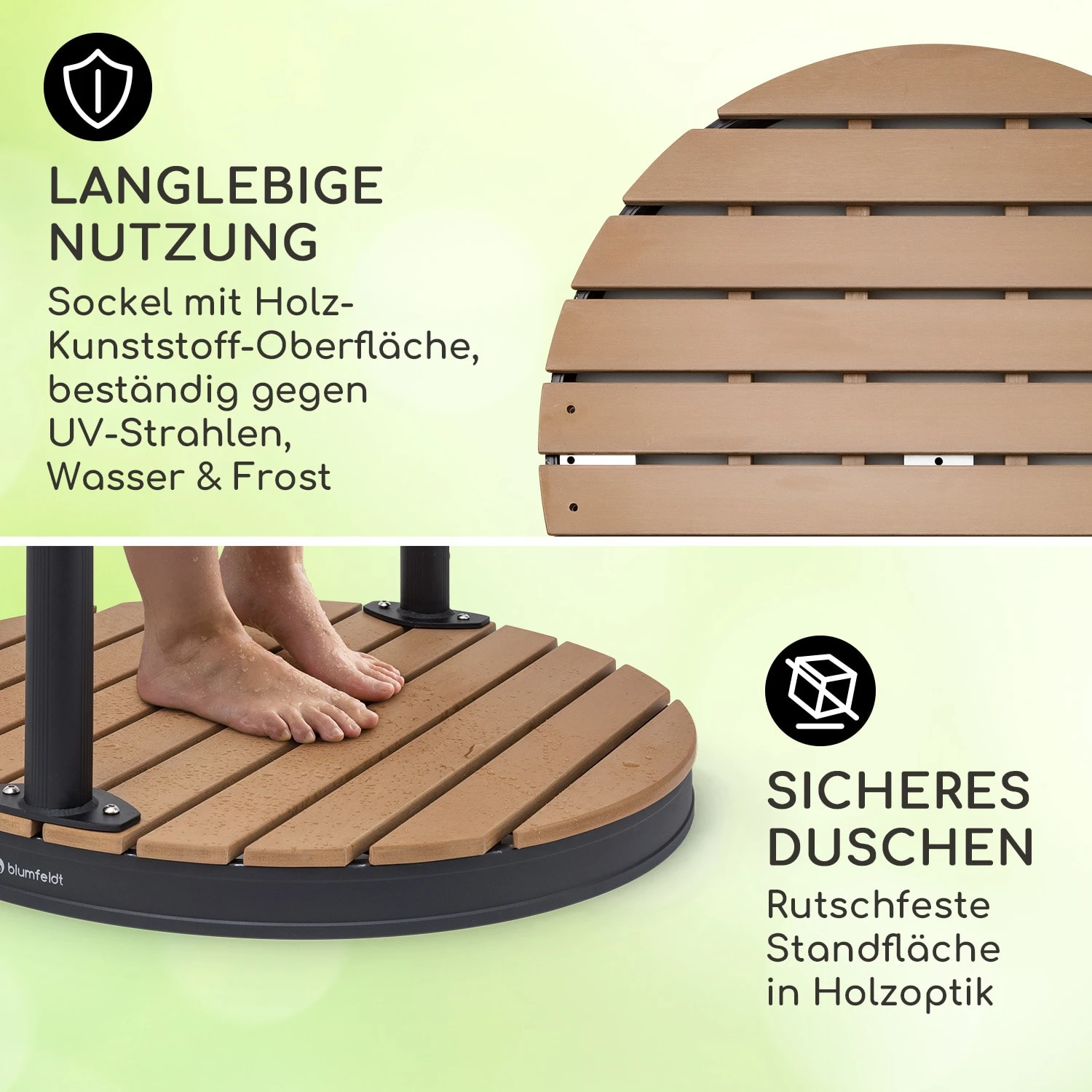 Sumatra Falls Round Gartendusche WPC Aluminium Ø 80 Cm Rund 5 Sumatra Falls Round Gartendusche WPC Aluminium Ø 80 Cm Rund – Bild 3