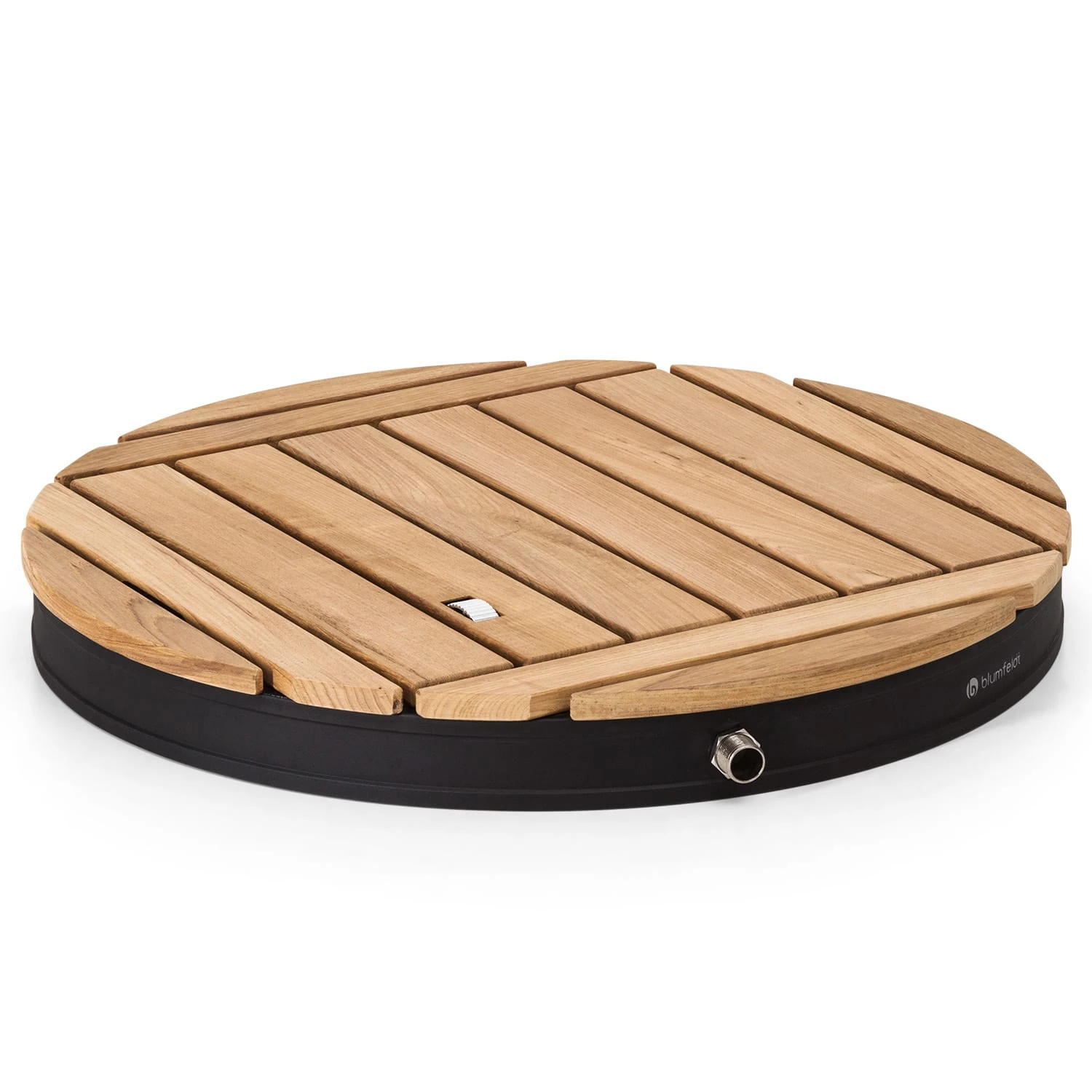 Sumatra Teak Round Gartendusche Aluminium Teakholz Tragegriff 3 Sumatra Teak Round Gartendusche Aluminium Teakholz Tragegriff