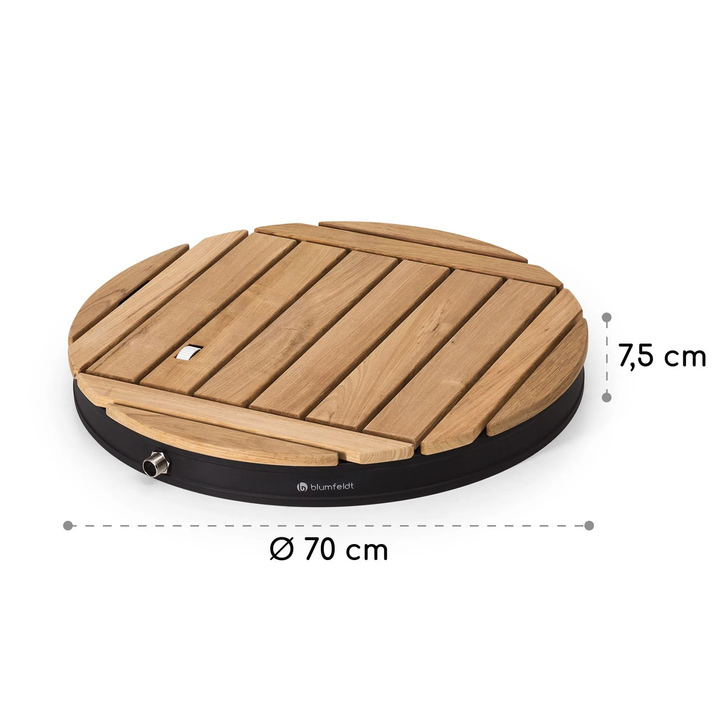 Sumatra Teak Round Gartendusche Aluminium Teakholz Tragegriff 9 Sumatra Teak Round Gartendusche Aluminium Teakholz Tragegriff – Bild 7