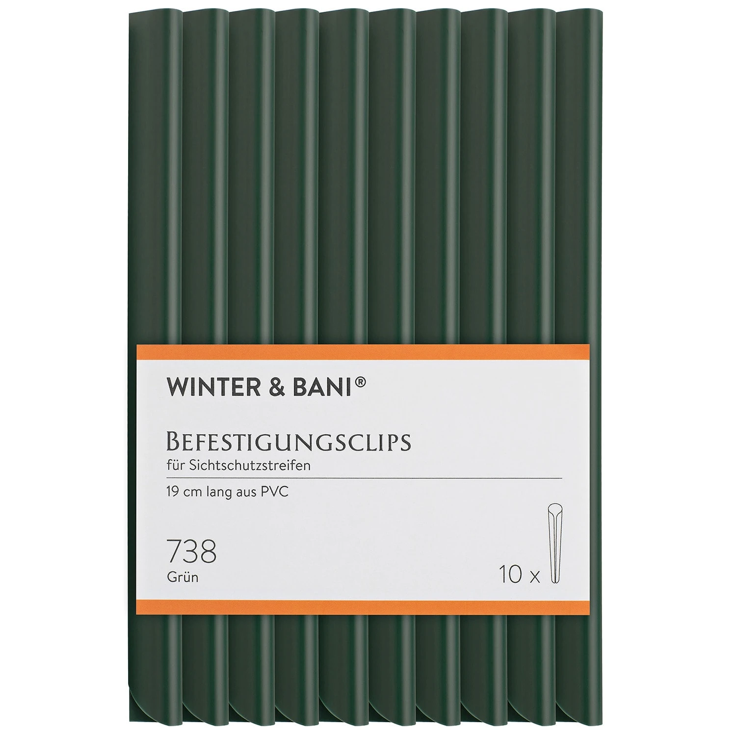 Sichtschutzstreifen-Clips Zubehör PVC 10er-Pack 3 Sichtschutzstreifen-Clips Zubehör PVC 10er-Pack