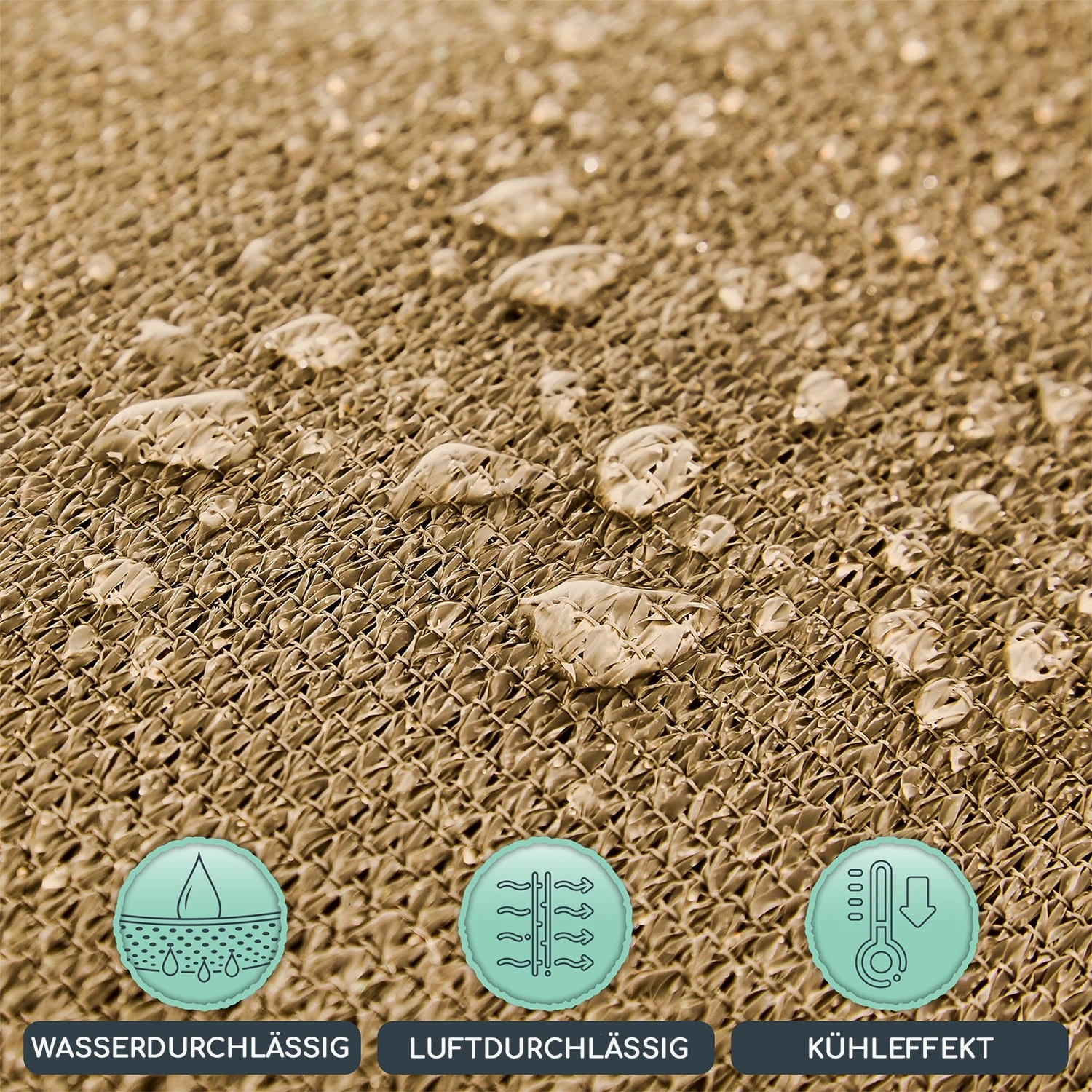 Rechteckiges Sonnensegel 5x5 M Polyester Luftdurchlässig 5 Rechteckiges Sonnensegel 5x5 M Polyester Luftdurchlässig – Bild 3