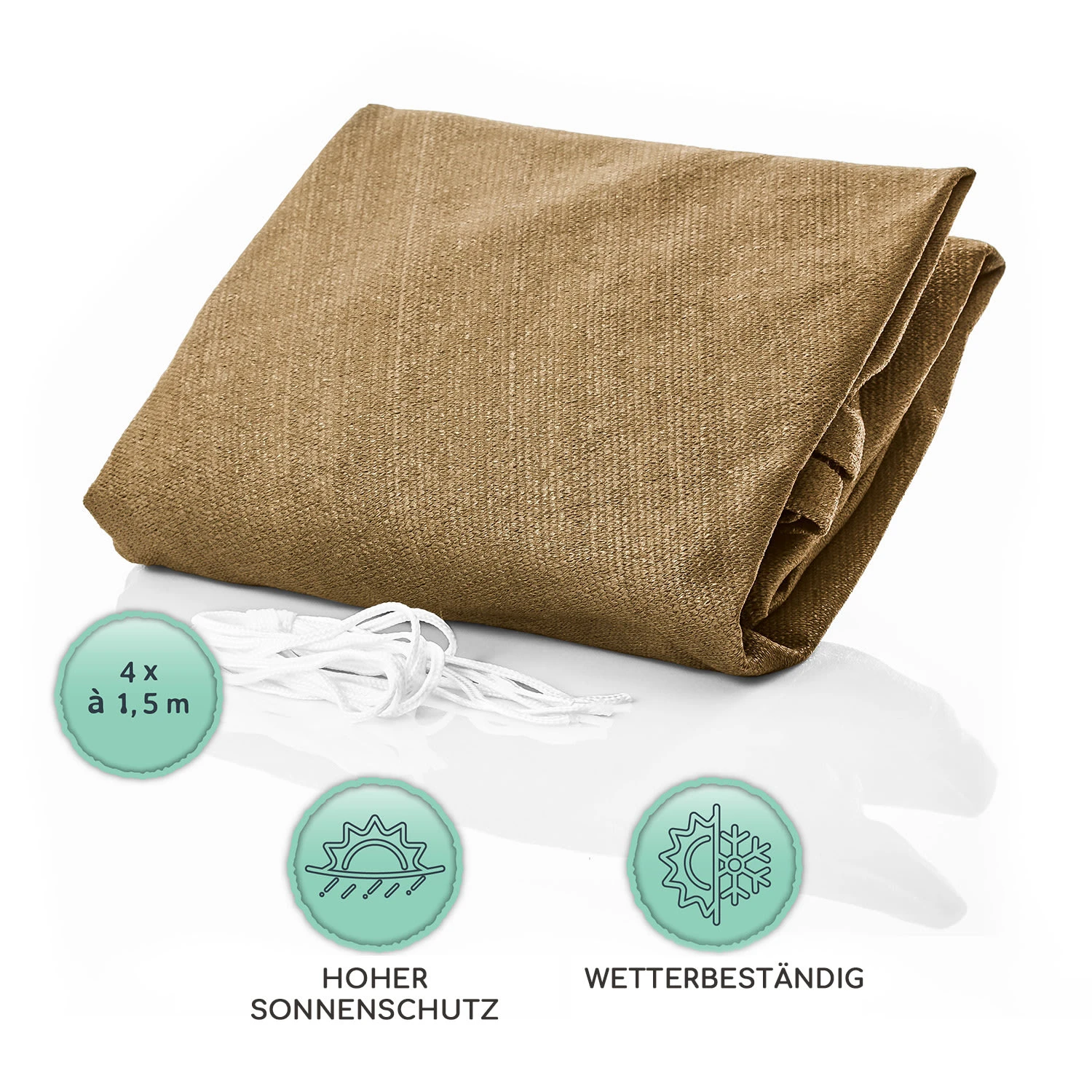 Rechteckiges Sonnensegel 5x5 M Polyester Luftdurchlässig 7 Rechteckiges Sonnensegel 5x5 M Polyester Luftdurchlässig – Bild 5