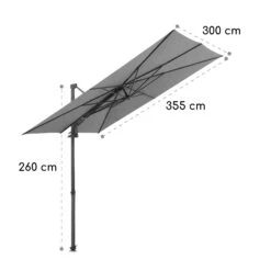 Saint-Tropez Ampelschirm 3-Achsen-Rotation 360° Drehbar 3 X 3,55 M UV-Schutz 50+ -Gartenbedarf Geschäft 10038316 yy 0007 logo