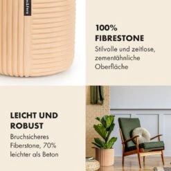 Hasselt Blumentopf Polystone Pflanzenfreundlich Handgemacht 3D-Optik -Gartenbedarf Geschäft 10038548 de 0003 usp