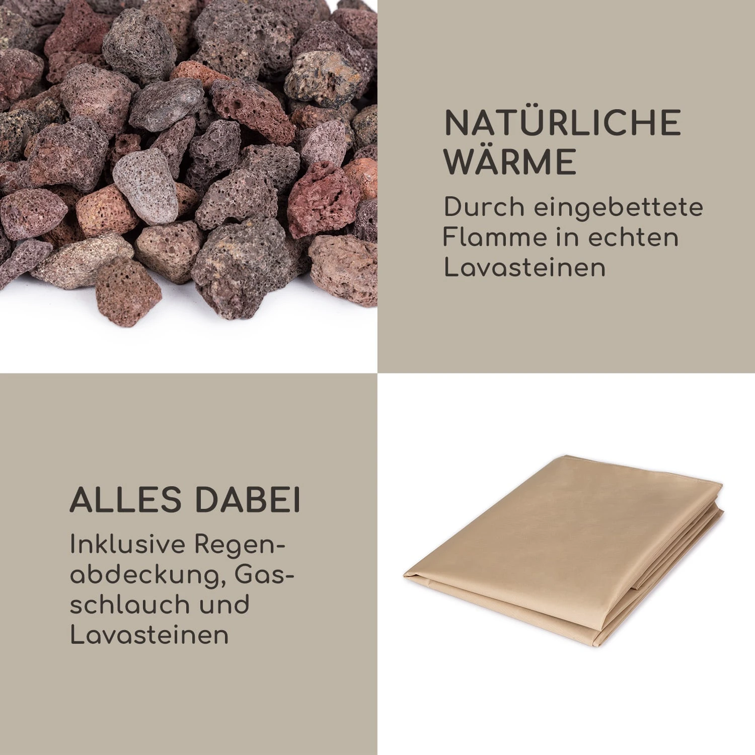 Vitina Gas-Feuerstelle 40.000BTU/13kW Abdeckung Edelstahlbrenner 8 Vitina Gas-Feuerstelle 40.000BTU/13kW Abdeckung Edelstahlbrenner – Bild 6