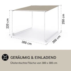 Nantes Pavillon Gazebo Sonnendach 3x3m Polyester Stahlrahmen UV50+ Bodenrollen -Gartenbedarf Geschäft 10040106 de 0004 logo