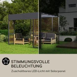 Valence Gazebo 3x3 M UV50+ Wasserabweisend LED-Solar-Beleuchtung Solar-Panel -Gartenbedarf Geschäft 10040112 de 0004 logo