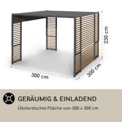 Valence Gazebo 3x3 M UV50+ Wasserabweisend LED-Solar-Beleuchtung Solar-Panel -Gartenbedarf Geschäft 10040112 de 0006 logo