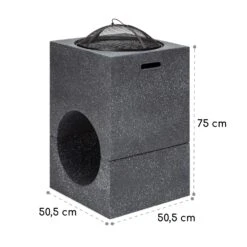 Blumfeldt Monolith Feuerschale Mit Grill MGO & Stahlschale Inkl. Funkenschutz -Gartenbedarf Geschäft 10040240 yy 0007 dimensions