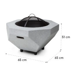 Blumfeldt Diamond Feuerschale Mit Grill MGO & Stahlschale Inkl. Funkenschutz -Gartenbedarf Geschäft 10040241 yy 0007 dimensions