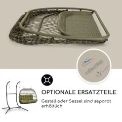 Biarritz Double Hängesessel Zweier PE Aluminium Polyrattan 260 Kg -Gartenbedarf Geschäft 10040298 de 0005 usp