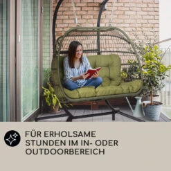 Biarritz Double Hängesessel Zweier PE Aluminium Polyrattan 260 Kg -Gartenbedarf Geschäft 10040298 de 0006 usp