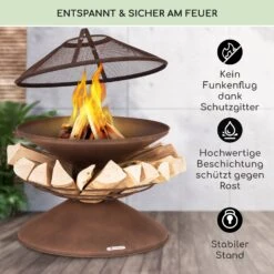Aguilera Feuerschale Mit Grill Ø 65 Cm Holzlager Stahl 10 Aguilera Feuerschale Mit Grill Ø 65 Cm Holzlager Stahl -Gartenbedarf Geschäft 10041127 de 0003 usp