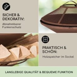 Aguilera Feuerschale Mit Grill Ø 65 Cm Holzlager Stahl 11 Aguilera Feuerschale Mit Grill Ø 65 Cm Holzlager Stahl -Gartenbedarf Geschäft 10041127 de 0004 usp