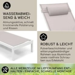 Lucca Lounger Liegestuhl Polyester Aluminium 4-Stufen -Gartenbedarf Geschäft 10041236 de 0003 usp