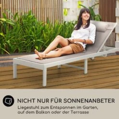 Lucca Lounger Liegestuhl Polyester Aluminium 4-Stufen -Gartenbedarf Geschäft 10041236 de 0006 usp